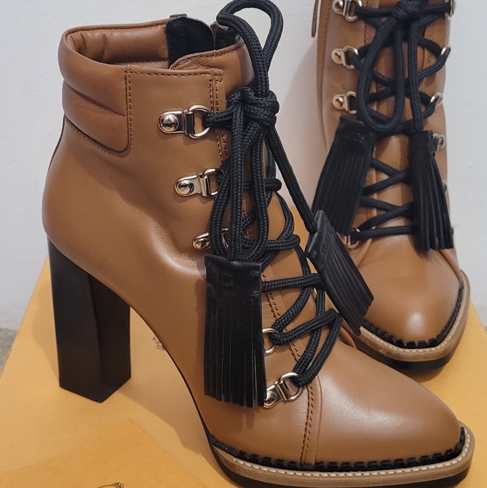 Tod's  tasseled leather ankle boots